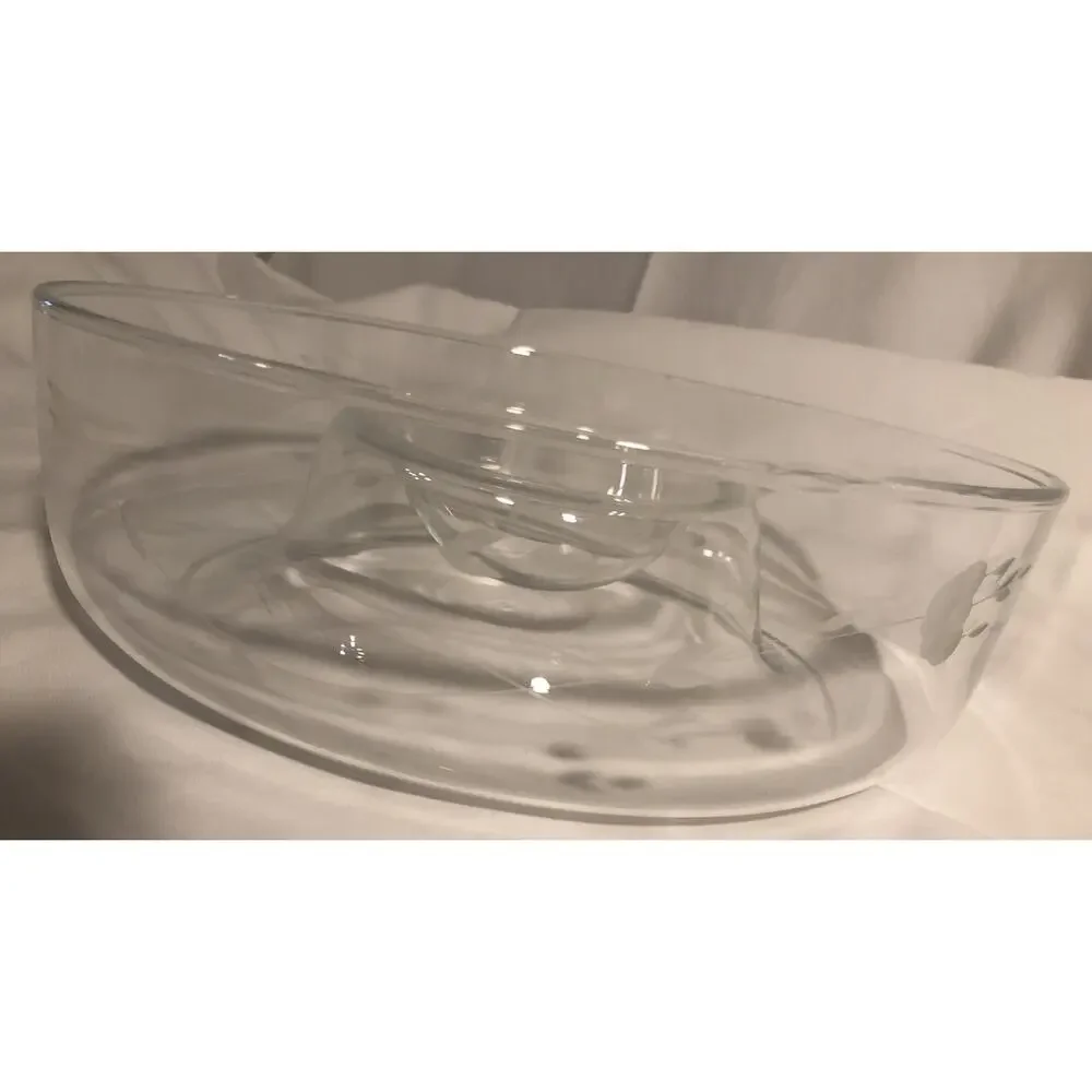 Princess House Heritage Crystal Glass Chip and Dip Large Bowl Dish 11 1/4”no Box